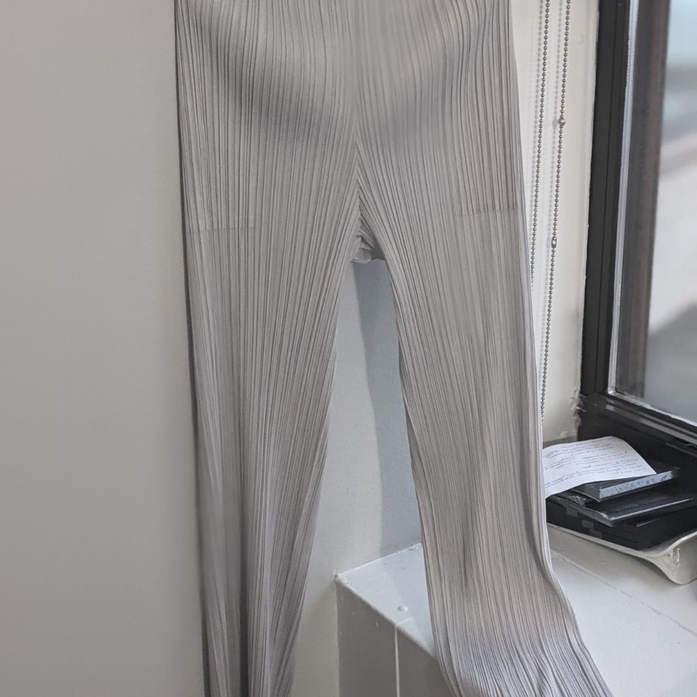 Pleats please silver pants, NWT!